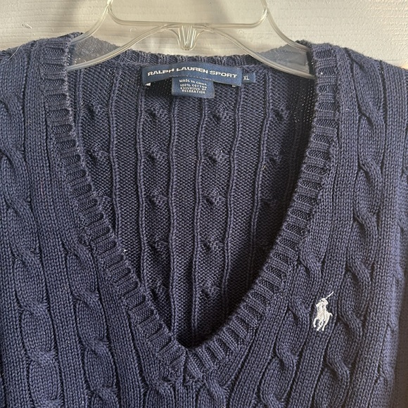 Ralph Lauren Sport Navy Blue Vneck size XL - Picture 3 of 7